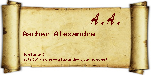 Ascher Alexandra névjegykártya