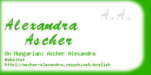 alexandra ascher business card